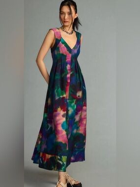 Arizona Jean Company Multicolor Floral Maxi Dress - Purple, Green, Pink, Blue